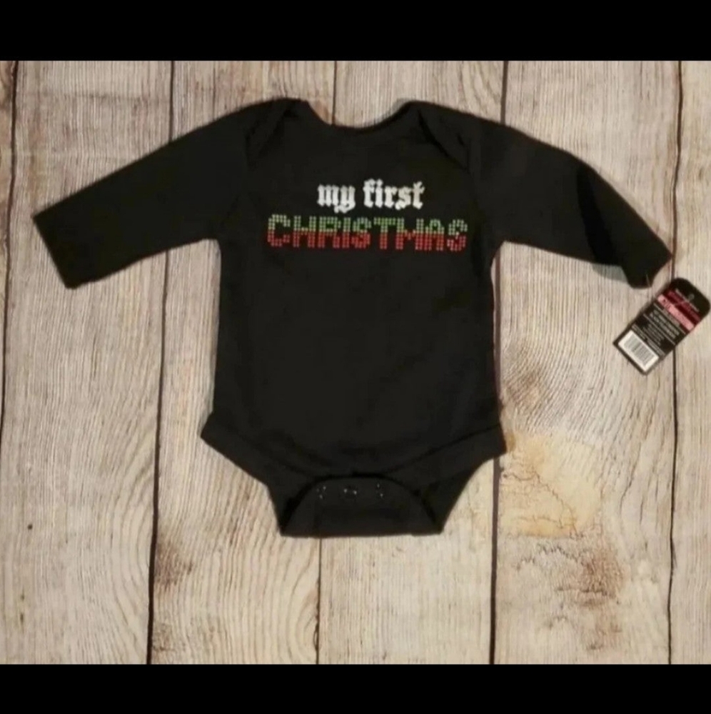My first Christmas long sleeve baby onesie